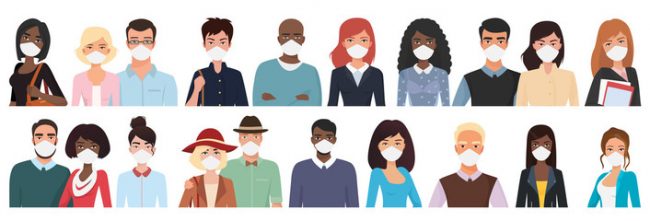 People with masks